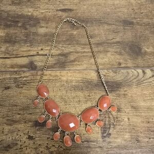 Gold and Orange Statement Necklace